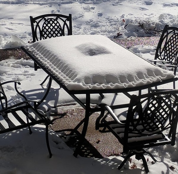 14. "Снег на столе похож на выпечку."