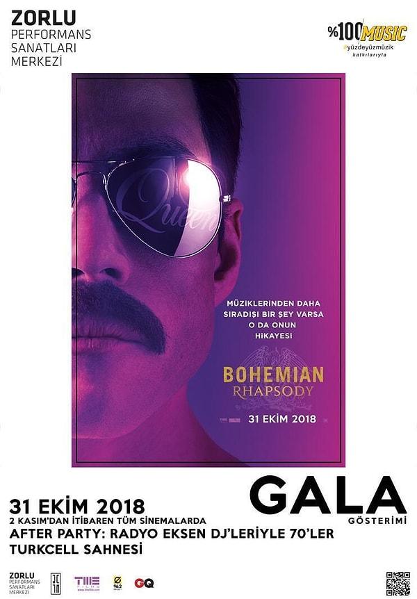 7. Eğer müzik performanslarından çok film ve belgesellere düşkünseniz, gala gecesinin Zorlu PSM'de yüzdeyüzmüzik tarafından yapıldığı Bohemian Rhapsody'yi izleyebilirsiniz.