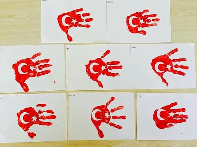 3. El baskısı üzerine motif çizmek