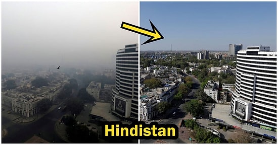 Karantina Döneminde İnsan Kalabalığıyla Birlikte Hava Kirliliğinin de Azaldığını Gösteren Etkileyici Görseller