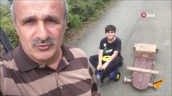 Acun Ilıcalı'ya Meydan Okuyan Rizeli Adam, Bilyeli Tahta Aracıyla Parkur Yaparken Hastanelik Oldu