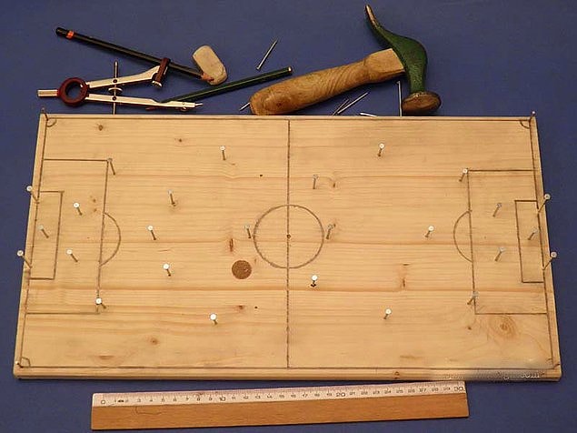3. Bir nevi langırt deneyimi yaşatan, bozuk para ile oynanan çivili futbol tahtası.