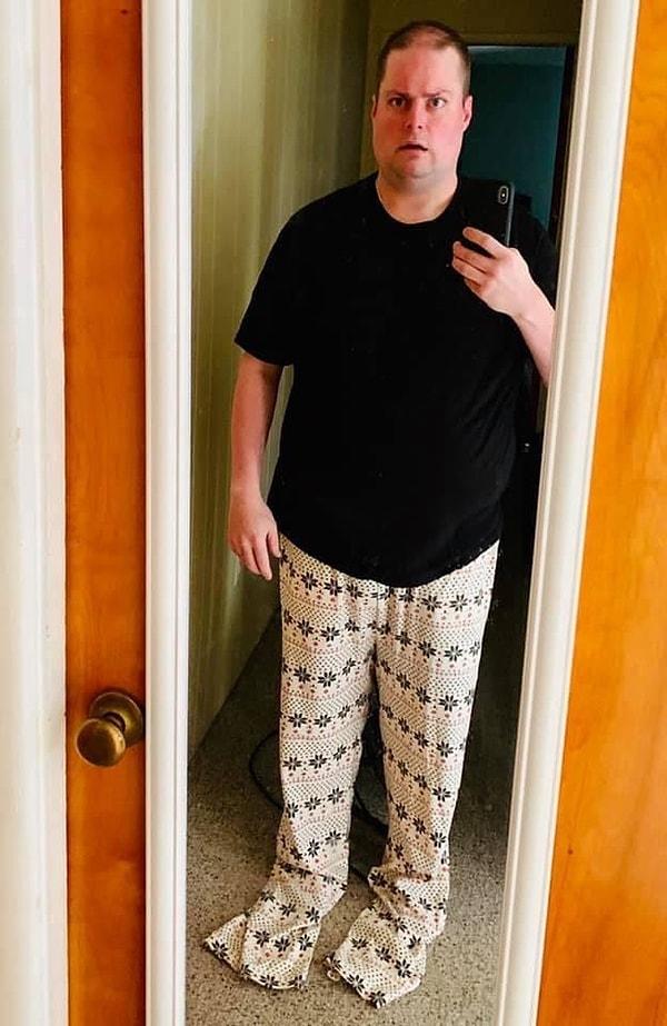 3. "Eşim bana evden çalışma pijamaları aldı. Olduğumdan daha uzun olduğumu düşünüyor."