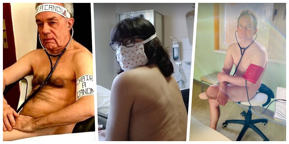 Alman Doktorlar Yaşadıkları Koruyucu Ekipman Eksikliğine Dikkat Çekmek İçin Çıplak Poz Verdiler!