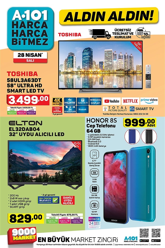 A101'de indirimler 28 Nisan'dan itibaren başladı.