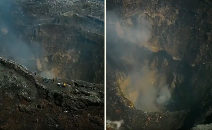 Şili'de Bulunan Villarrica Yanardağı Kraterinin Drone ile Kaydedilen Büyüleyici Görüntüleri