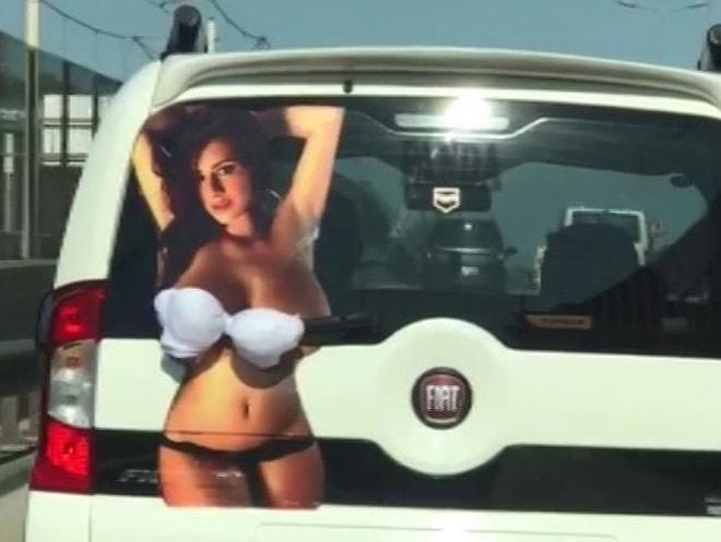 Aracına Çıplak Kadın Fotoğrafı Yapıştırıp Sileceğe Sütyen Asan Sürücü Gözaltına Alındı