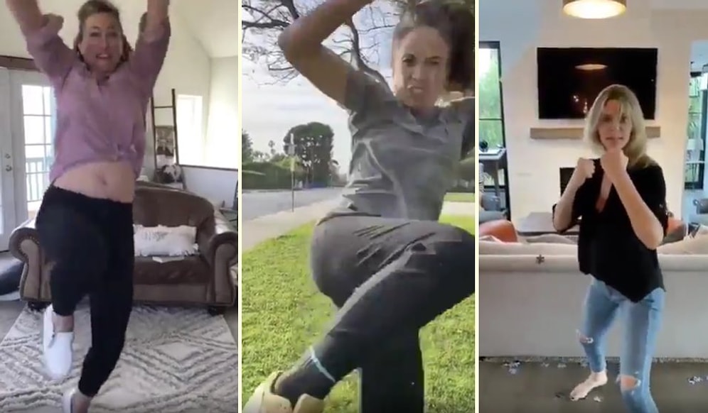 Hollywood Aktrisleri, Sosyal Mesafe Kuralına Uyarak Dövüştüler!