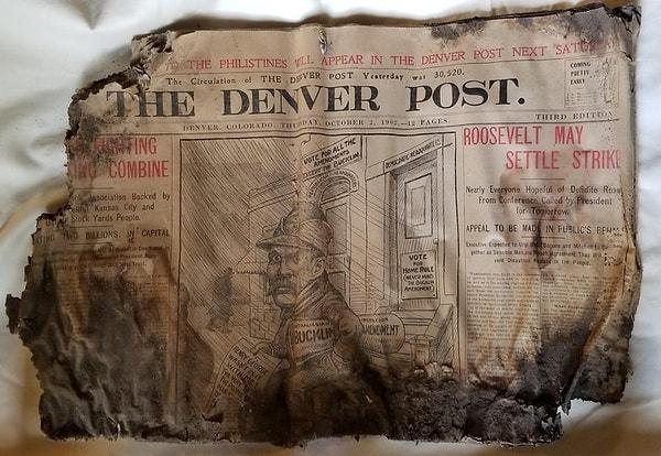 8. "Bugün yeni evimizde eski bir gazete buldum. 2 Ekim 1902 tarihinden kalma bir gazete!"