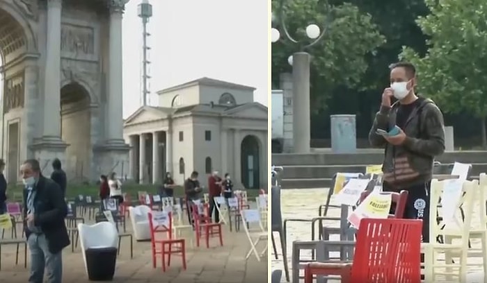 Milano'da Onlarca İşletmeci Boş Sandalyelerle Protesto Gerçekleştirdi: Vergiler Azaltılsın