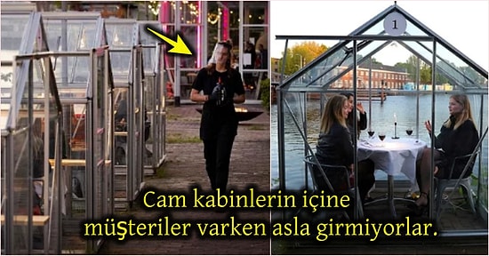Amsterdam’daki Bir Restoran Cam Kabin Uygulamasını Tüm Dünyaya Tanıtarak Sosyal Mesafe Kuralını Arşa Taşıdı!