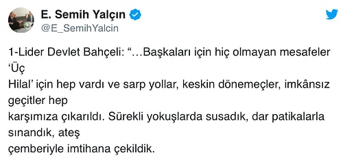 Bahçeli'den Dikkat Çekici Açıklama: 'Üç Hilal'in Tek Başına İktidarı Artık Zorunluluktur'