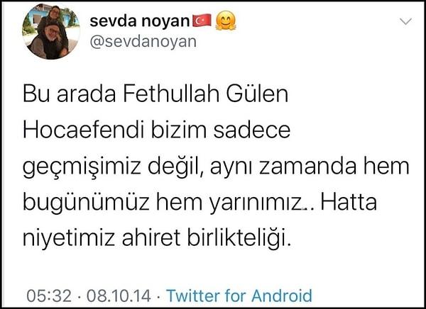 Bir süre sonra Sevda Noyan'ın Fethullah Gülen'le ilgili eski paylaşımları sosyal medyada dolaşmaya başladı 👇