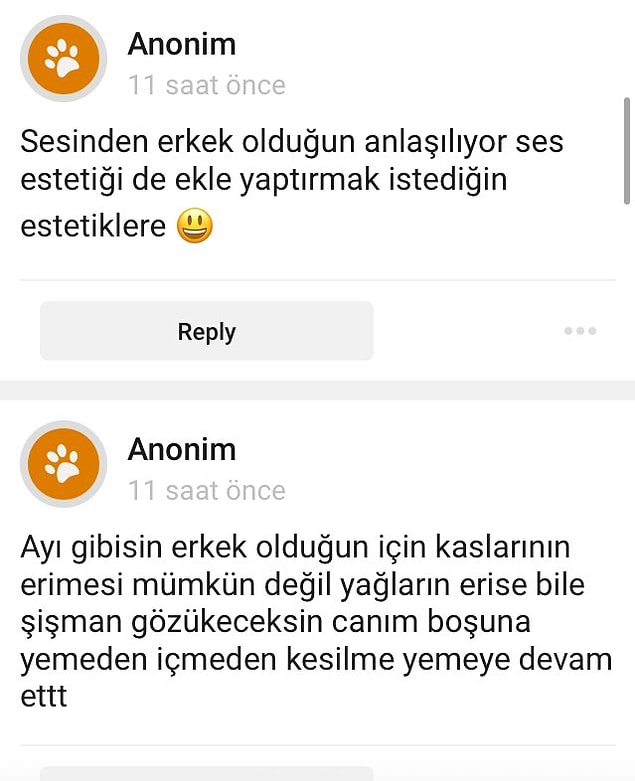 Bu mesajları atan kişilerin cinsiyetini bilmiyorum ama egolu, kompleksli varlıklar olduğu kesin.