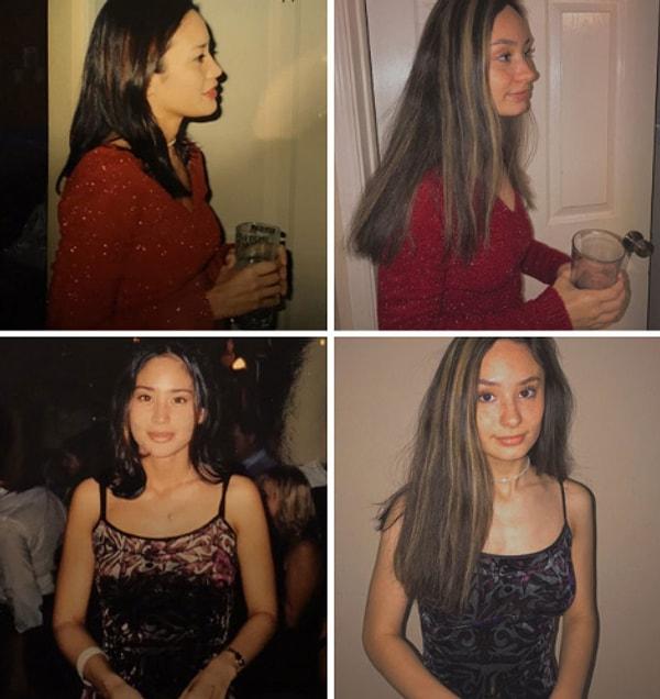 19. "Neden yaptım bilmiyorum ama annemin eski fotoğraflarını canlandırdım."