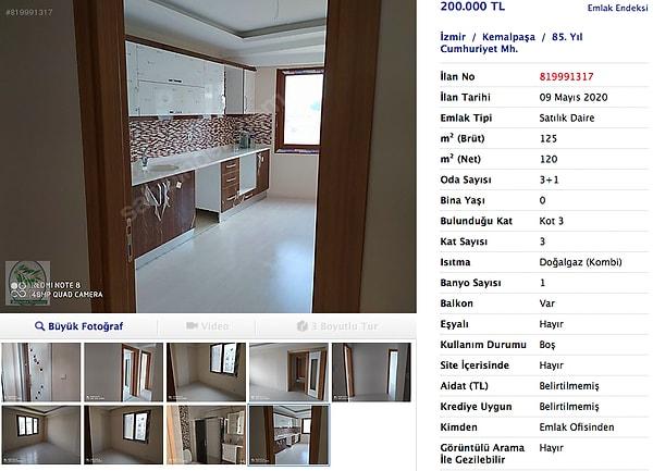 İzmir'de ev fiyatları diğer illere göre yüksek olsa da yine düşük fiyatlara ev bulabiliyorsunuz. Sıfır bir evi 200 bin TL'ye almak büyük şans bu devirde. Hem de İzmir gibi bir yerde.