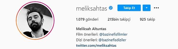 İşte Melikşah Altuntaş'ın yeni mavi tikli Instagram hesabı: