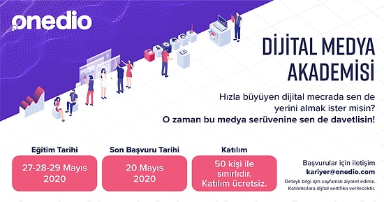 Adeta Dijital Eğitim Festivali! Sertifikalı Onedio Dijital Medya Akademisi 27 Mayıs'ta Başlıyor!