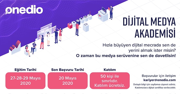 Adeta Dijital Eğitim Festivali! Sertifikalı Onedio Dijital Medya Akademisi 27 Mayıs'ta Başlıyor!