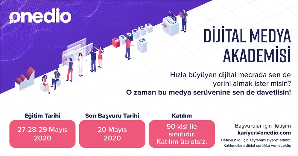 Adeta Dijital Eğitim Festivali! Sertifikalı Onedio Dijital Medya Akademisi 27 Mayıs'ta Başlıyor!