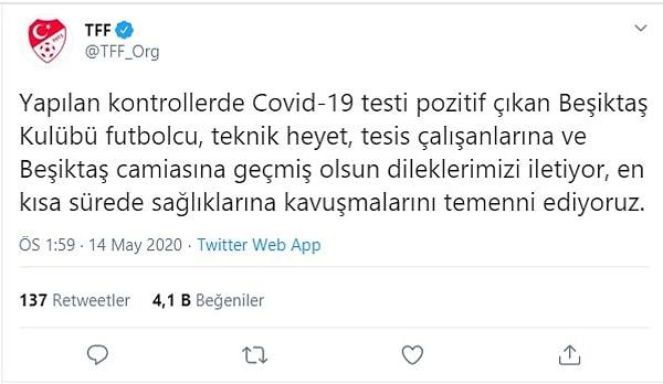 TFF, TBF, Fenerbahçe, Ankaragücü, Gençlerbirliği paylaşımları ön plana çıkarken, diğer spor kulüplerinin de resmi Twitter hesaplarından destek paylaşımları yapıldı.