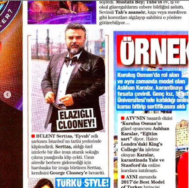 Gazetelere filan da çıkmış 'Elazığlı Clooney' diye.