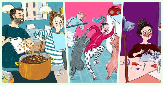 Pandemi Sürecini Evde Geçiren Herkesin Kendinden Bir Şeyler Bulabileceği 17 İllüstrasyon