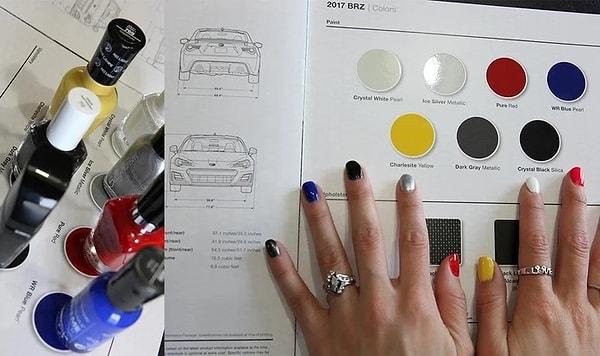 13. "Kız arkadaşım yeni arabamın rengini seçmeme bu şekilde yardımcı oluyor."