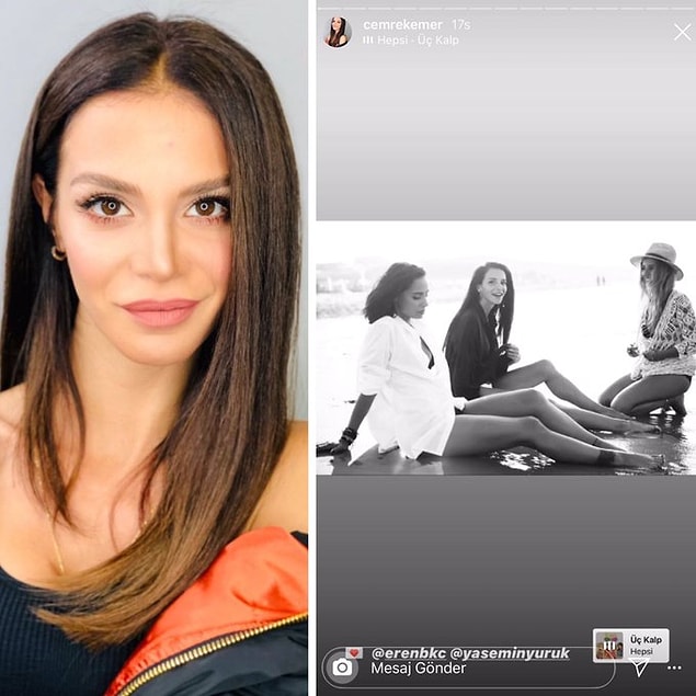 Bunu gören Cemre Kemer, “Üç Kalp” şarkısıyla birlikte Gülçin Ergül’ün olmadığı bir üçlü fotoğraf paylaştı.