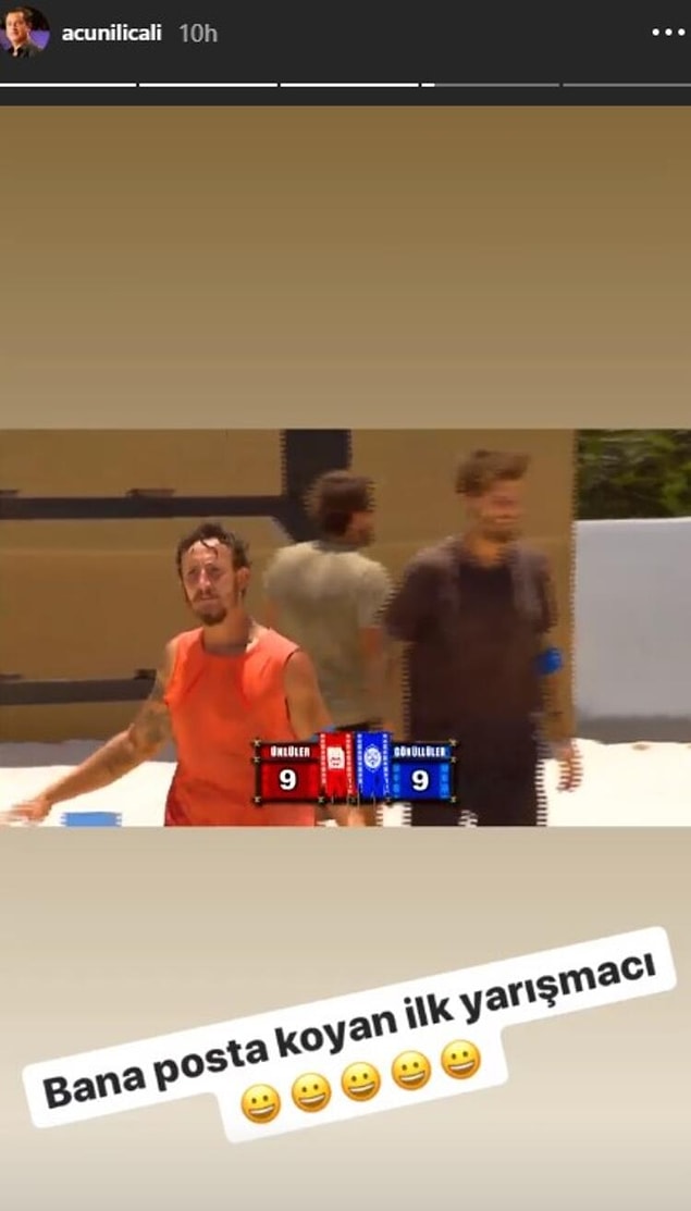 8. Acun Ilıcalı, Survivor'ın son bölümünde sayıyı alarak takımının umutlarını artıran Berkan ile ilgili bir paylaşım yaptı!