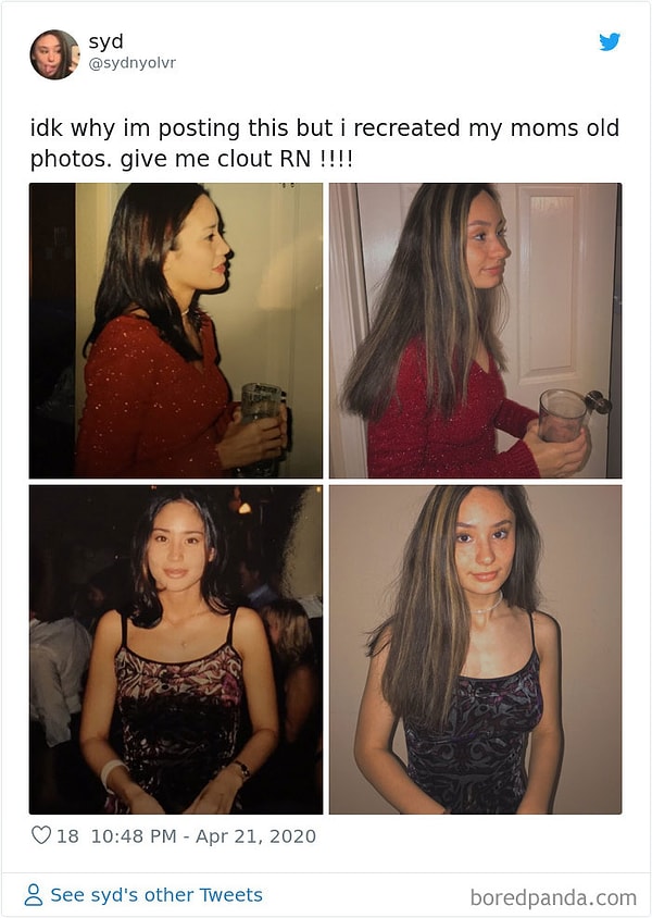 26. Не знаю зачем я это запостила, но я воссоздала старые фото моей мамы