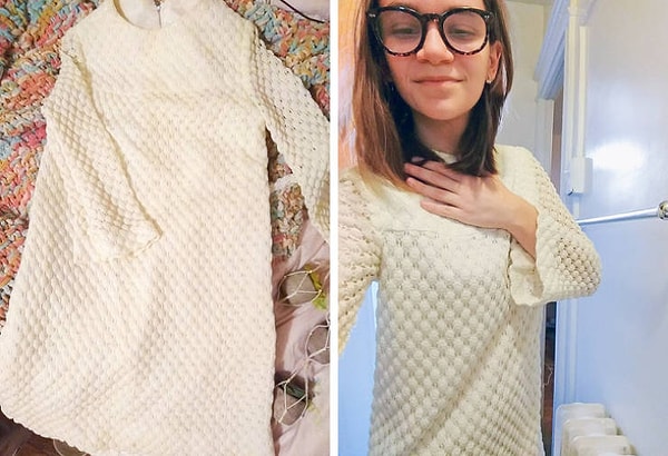 11. «Я шокирована тем, что моей тете, а затем и ее сестрам удалось сохранить это платье-рубашку в идеальном состоянии. Ей более 50 лет, но она выглядит как новая».