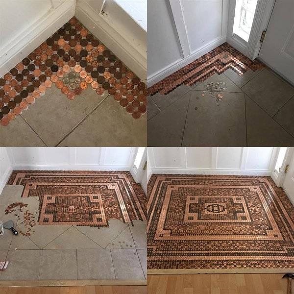 2. Пол, полностью выложенный монетками