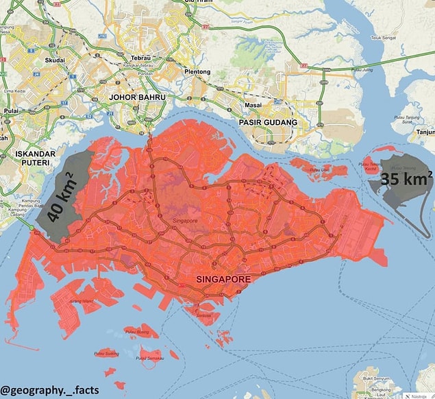 16. Ve son olarak, Singapur'un askeri bölgeleri: