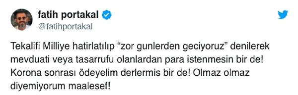 Fatih Portakal hakkında suç duyurusu: Erdoğan'ın koronavirüsle mücadeleyi Tekalif-i Milliye Emirleri'ne benzettiği iddia edildi