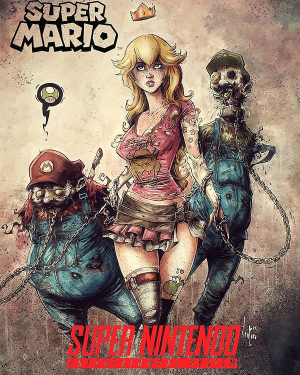 17. Принцесса Пич и Зомби Марио с Луиджи