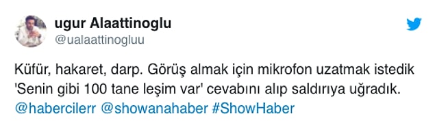 Muhabir Uğur Alaattinoğlu, Kameraman Uğurcan İncegül kendilerine saldıran o müteahitten şikâyetçi oldu.