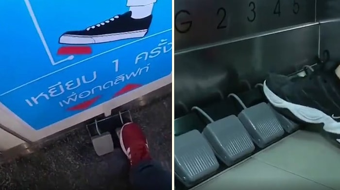 В Тайланде в целях борьбы с коронавирусом появился лифт, который можно управлять ногами