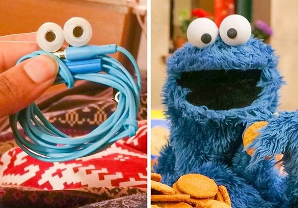 13. «Мои свернутые наушники похожи на Cookie Monster».