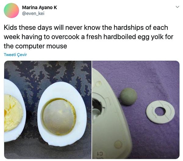 4. "Şimdiki çocuklar asla bilgisayar mouse'u ve fazla pişmiş yumurta sarısı arasındaki bağlantıyı anlayamacak."