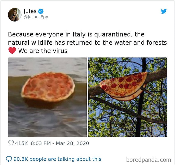 1. Пока в Италии все сидят дома, дикая природа вернулась в моря и в леса. Мы - вирус