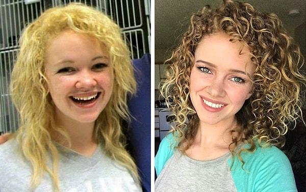 4. "Kıvırcık saç kullanımı arasındaki 4 yıl fark. Sonunda saçıma nasıl bakacağımı ve nasıl boyayacağımı öğrendim."