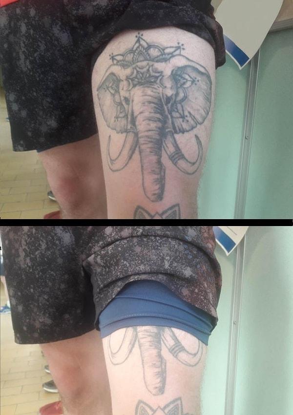 12. "Arkadaşım fil dövmesi yaptırdığı için inanılmaz mutluydu, tabii şort giyene kadar."