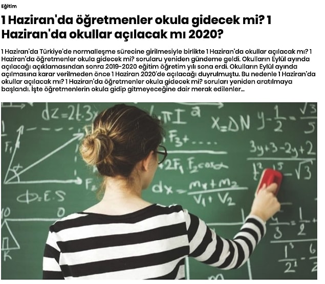 Şimdi farklı bir örneği inceleyelim. Star gazetesinde 'Eğitim' kategorisinde yayınlanan ve cevabı evet veya hayır olan bir soru işlenmiş.