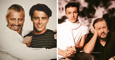 Звёзды тоже стареют. Художник совместил фотографии знаменитостей с их молодыми версиями