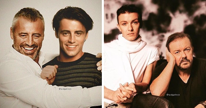 Звёзды тоже стареют. Художник совместил фотографии знаменитостей с их молодыми версиями