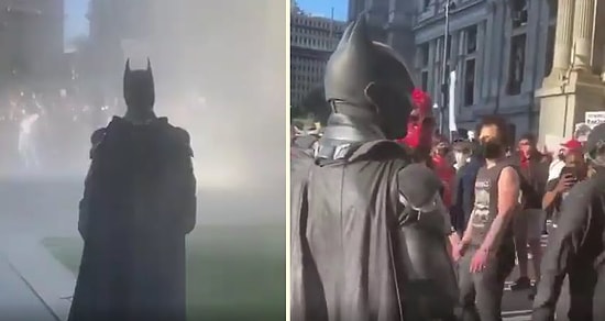 Batman Sokakta! ABD'deki Protestolarda Batman Kostümlü Birisi Sokağa Çıktı