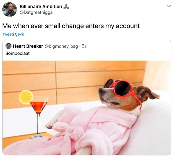 14. "Hesabıma az da olsa para girmiştir."