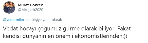 Tabii Vedat Milor'un gastronomi dışında yaptığı paylaşımlara yorumlar da gecikmedi.