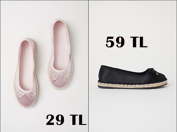 16. 2 farklı rengi bulunan espadrillerden toz pembe olan 29 TL'ye düşmüş.